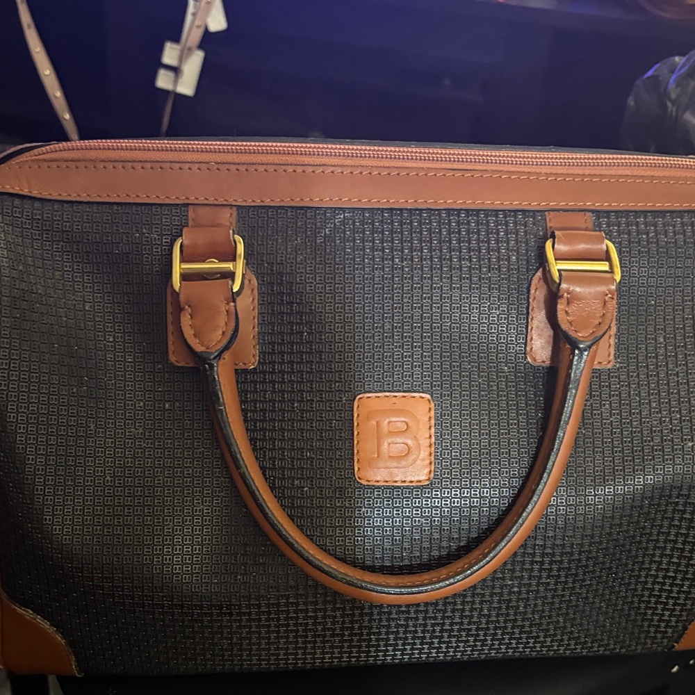Bally Black and Tan Shoulder Bag